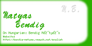 matyas bendig business card